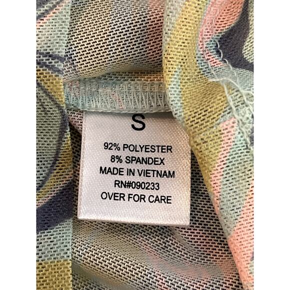 Pacsun NEW Pink Purple Semi Sheer Watercolor Print Long Sleeve Small - Picture 4 of 6